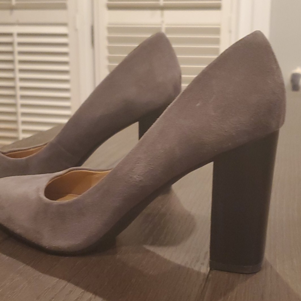Gray Suede Heels